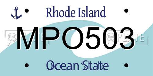 MPO503 Rhode Island License Plate