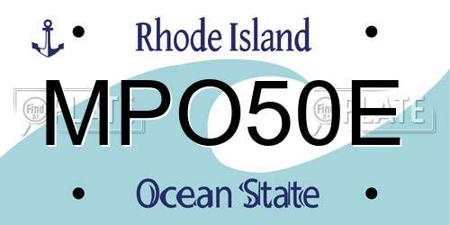 MPO50E Rhode Island License Plate