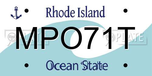 MPO71T Rhode Island License Plate