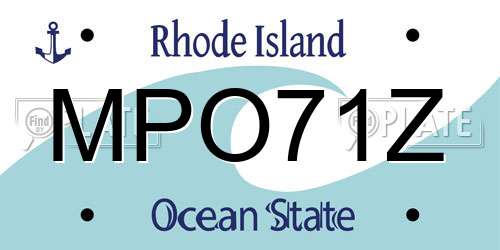 MPO71Z Rhode Island License Plate