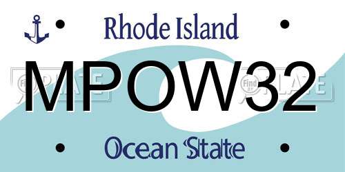 MPOW32 Rhode Island License Plate