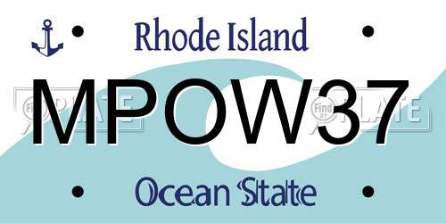 MPOW37 Rhode Island License Plate