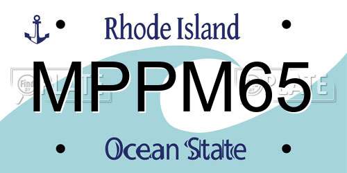 MPPM65 Rhode Island License Plate