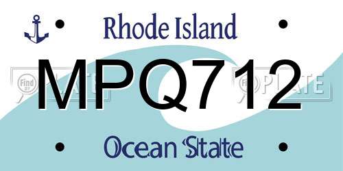 MPQ712 Rhode Island License Plate