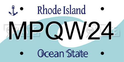 MPQW24 Rhode Island License Plate