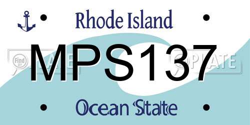 MPS137 Rhode Island License Plate
