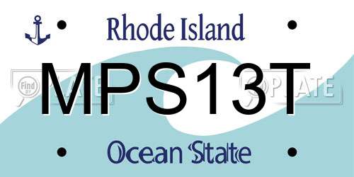 MPS13T Rhode Island License Plate
