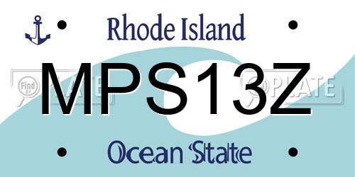 MPS13Z Rhode Island License Plate