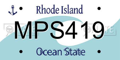 MPS419 Rhode Island License Plate