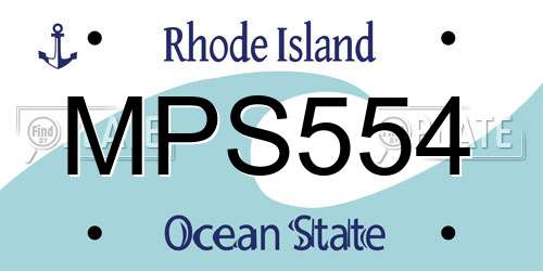 MPS554 Rhode Island License Plate