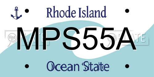 MPS55A Rhode Island License Plate