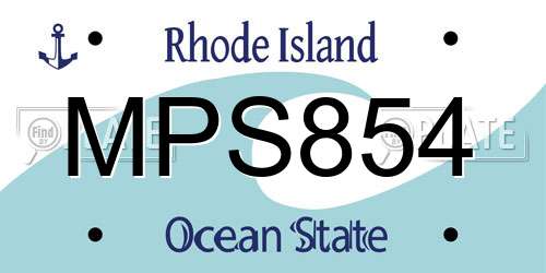 MPS854 Rhode Island License Plate