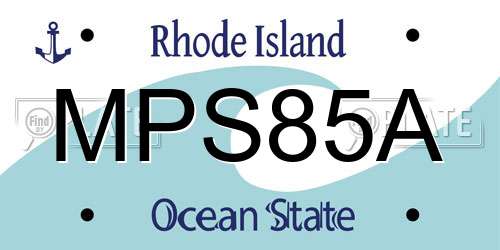 MPS85A Rhode Island License Plate