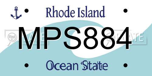 MPS884 Rhode Island License Plate