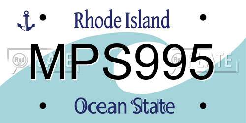 MPS995 Rhode Island License Plate