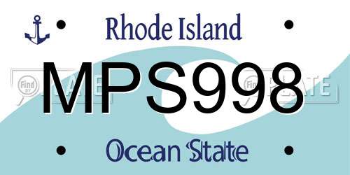 MPS998 Rhode Island License Plate