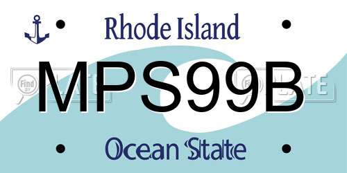 MPS99B Rhode Island License Plate