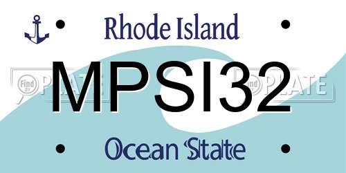 MPSI32 Rhode Island License Plate