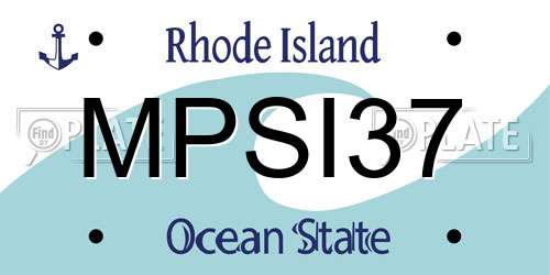 MPSI37 Rhode Island License Plate