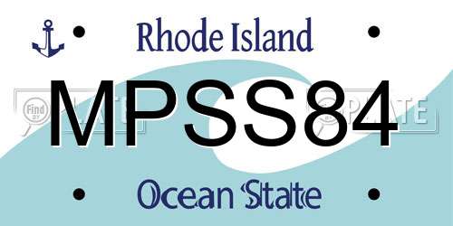 MPSS84 Rhode Island License Plate