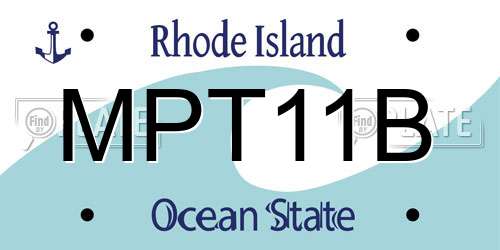 MPT11B Rhode Island License Plate