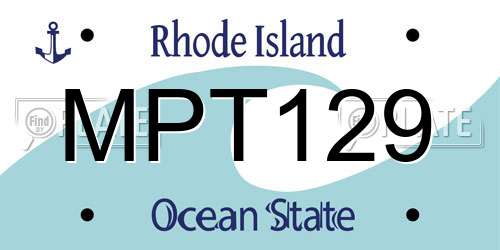 MPT129 Rhode Island License Plate
