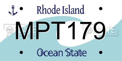 MPT179 Rhode Island License Plate
