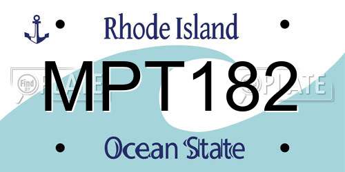 MPT182 Rhode Island License Plate