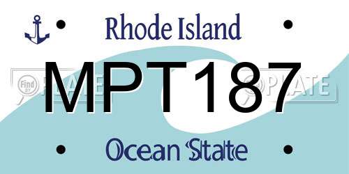 MPT187 Rhode Island License Plate