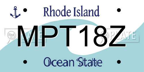 MPT18Z Rhode Island License Plate
