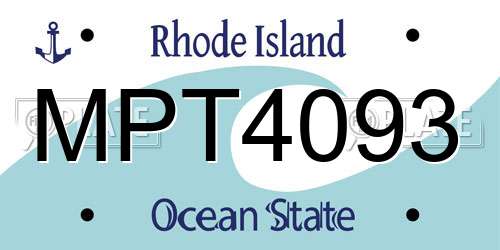 MPT4093 Rhode Island License Plate