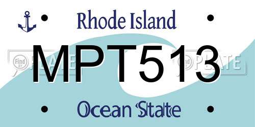 MPT513 Rhode Island License Plate
