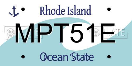 MPT51E Rhode Island License Plate