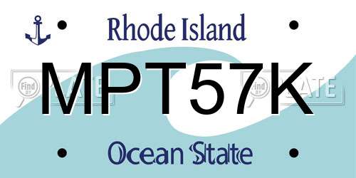 MPT57K Rhode Island License Plate