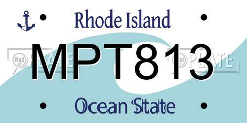 MPT813 Rhode Island License Plate