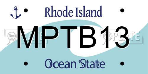 MPTB13 Rhode Island License Plate