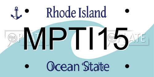 MPTI15 Rhode Island License Plate
