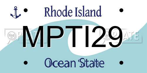 MPTI29 Rhode Island License Plate