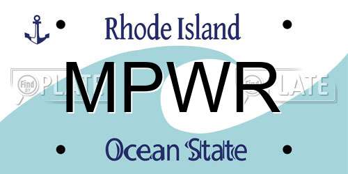 MPWR Rhode Island License Plate