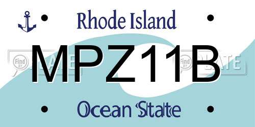 MPZ11B Rhode Island License Plate
