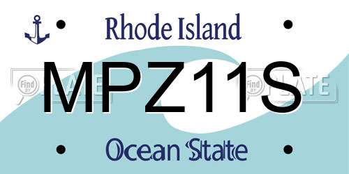MPZ11S Rhode Island License Plate