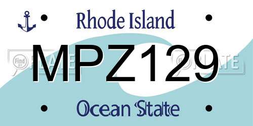MPZ129 Rhode Island License Plate