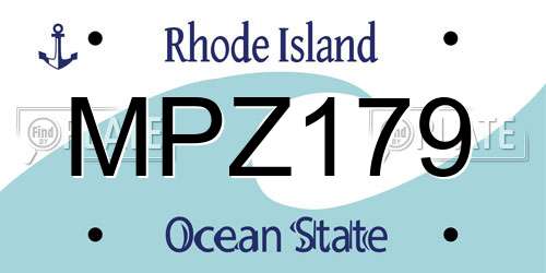 MPZ179 Rhode Island License Plate