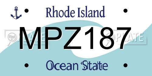 MPZ187 Rhode Island License Plate