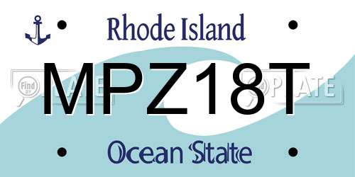 MPZ18T Rhode Island License Plate