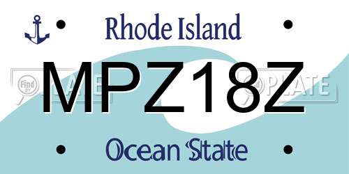 MPZ18Z Rhode Island License Plate