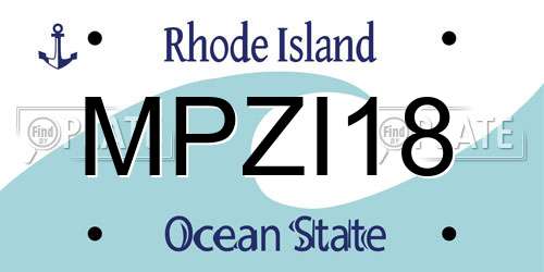 MPZI18 Rhode Island License Plate