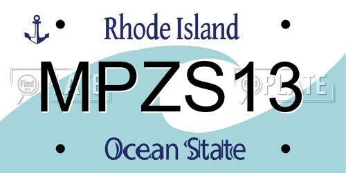 MPZS13 Rhode Island License Plate