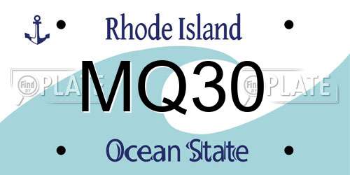 MQ30 Rhode Island License Plate