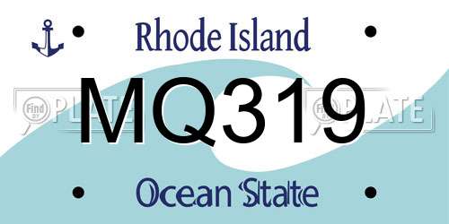 MQ319 Rhode Island License Plate
